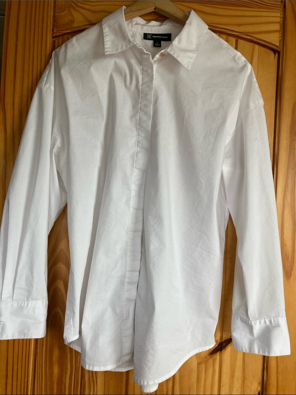 IC COLLECTION White Hidden-Placket Shirt Tunic